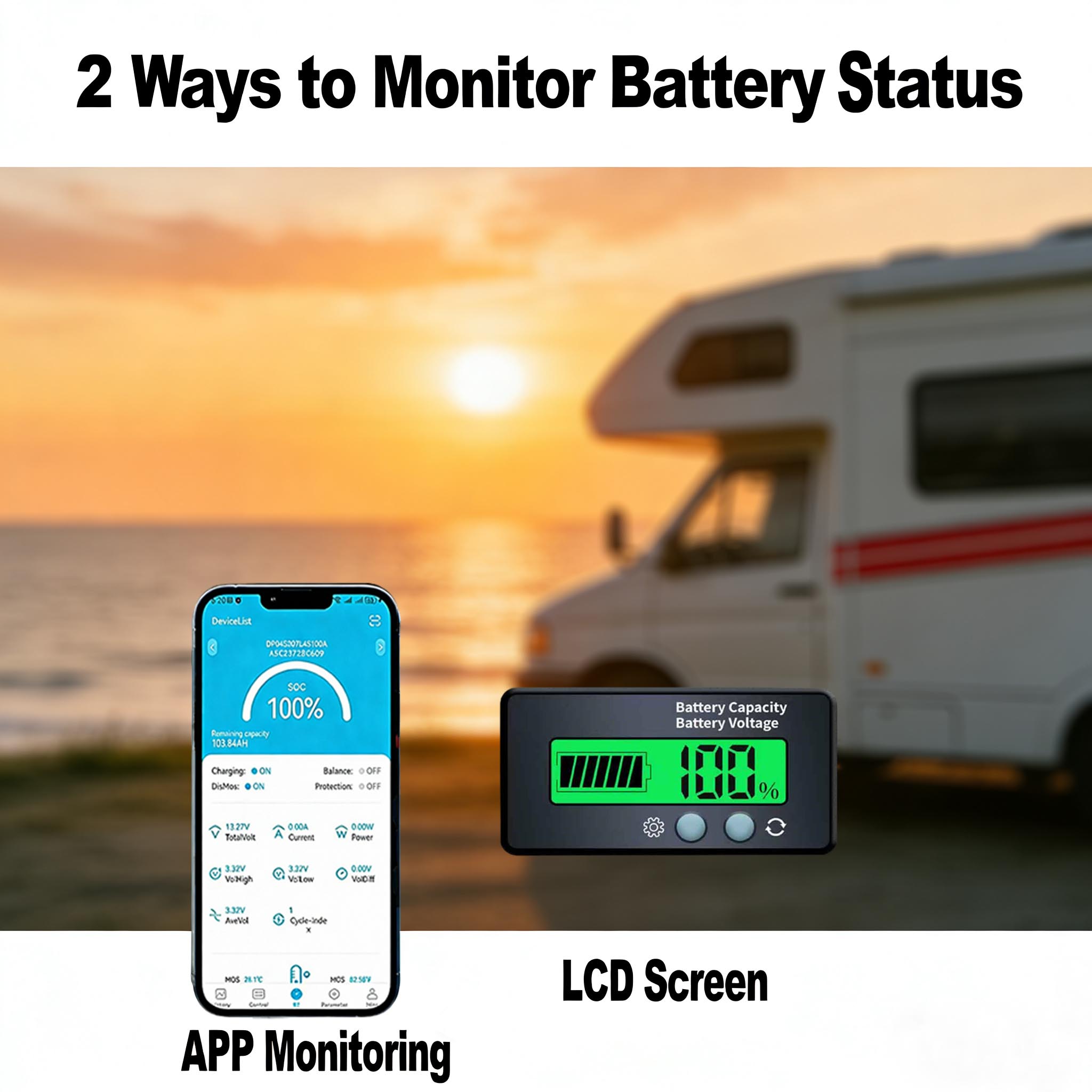 12V 100Ah Bluetooth with LCD Display LiFePO4 Battery(Fast Delivery,US Stock) - Image 8