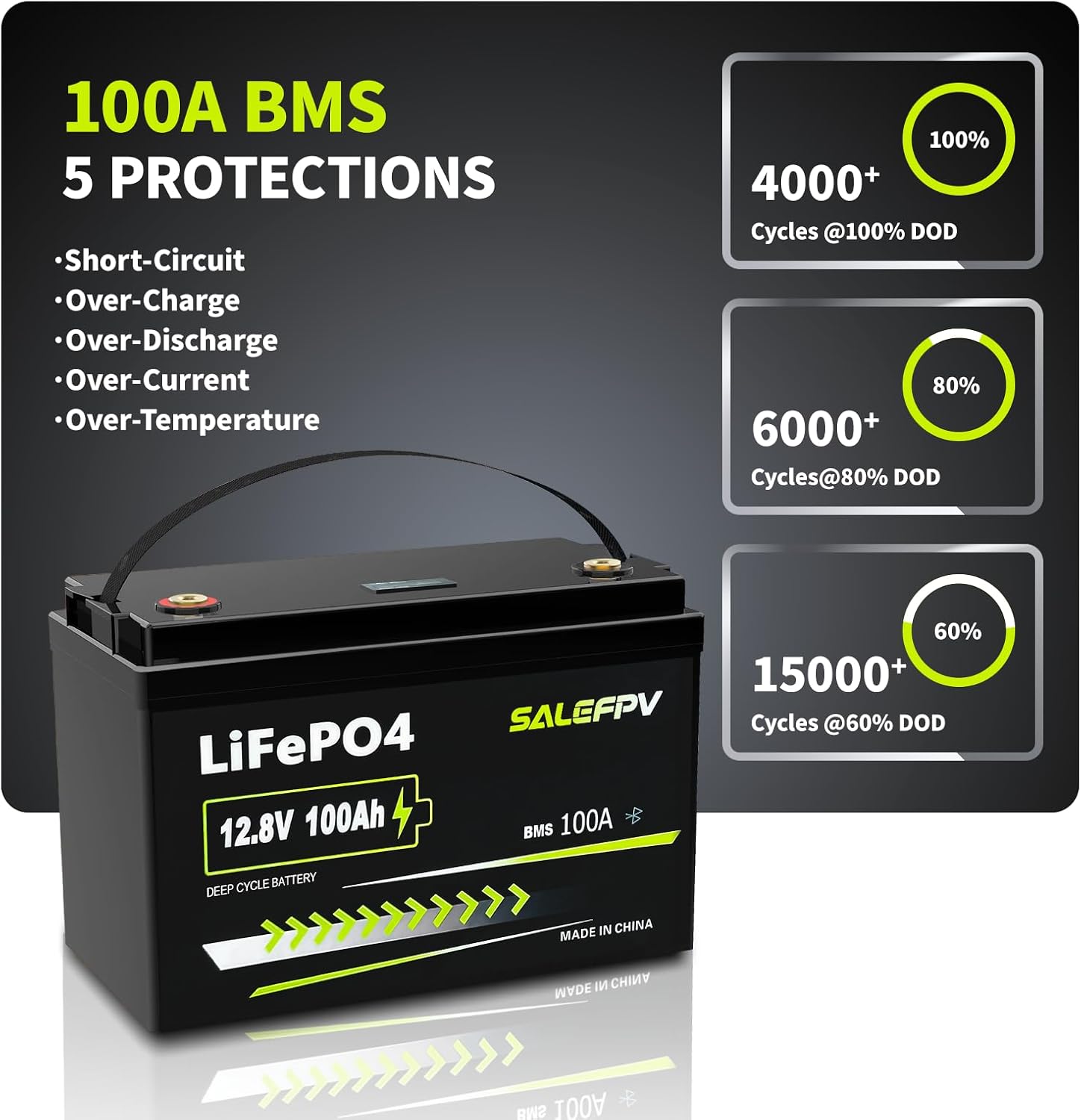 12V 100Ah Trolling Motor LiFePO4 Battery(Fast Delivery,US Stock) - Image 2